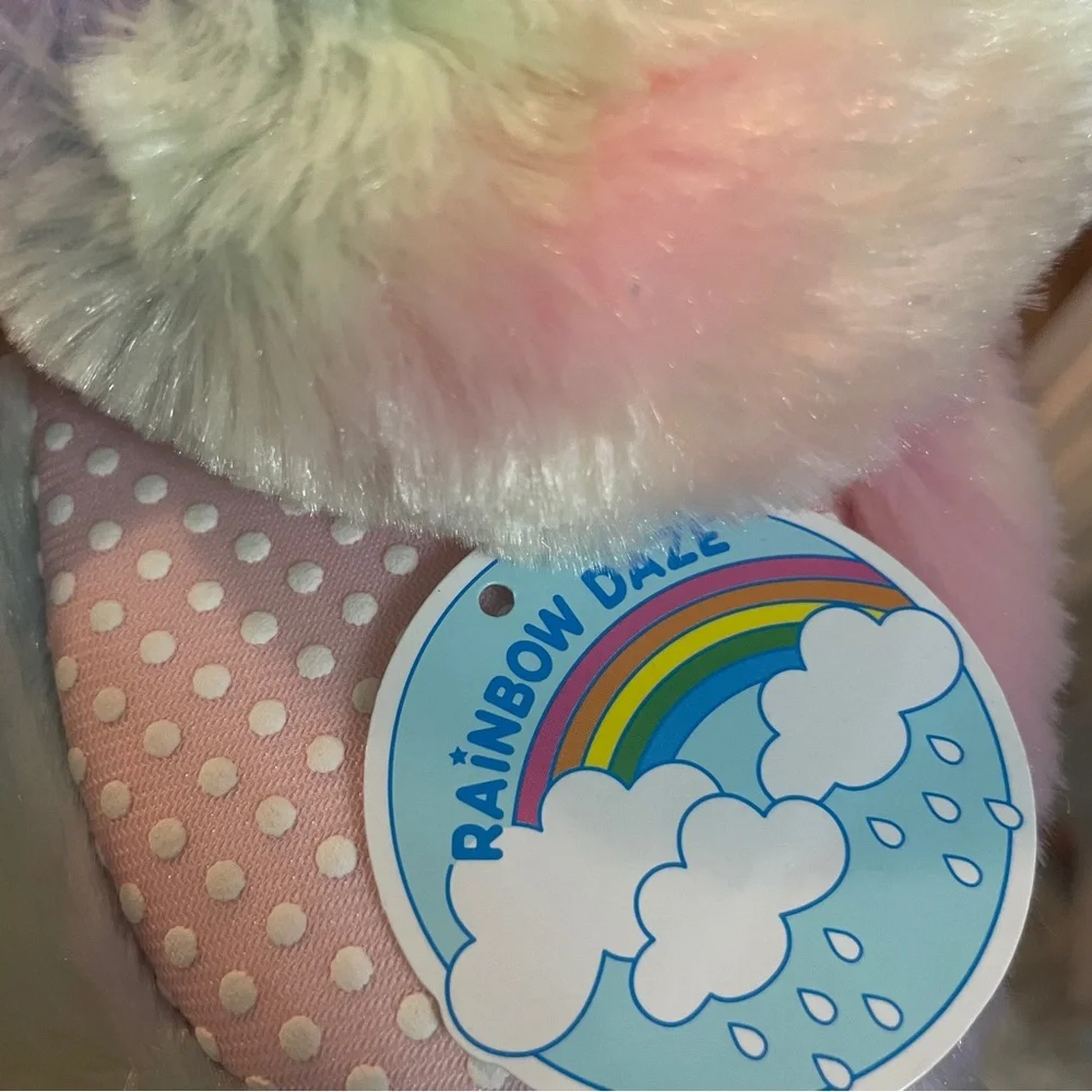 NEW Rainbow Daze Girls Colorful Unicorn Slippers Size 11 - 12